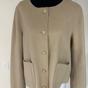 Bagatelle Collection Luxury Incredibly Soft Women's Tan Button-Up Jacket